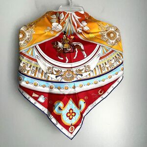 NEW Shanghai Story Forbidden City Palace Silk Scarf Shawl Imperial Horse Vibrant